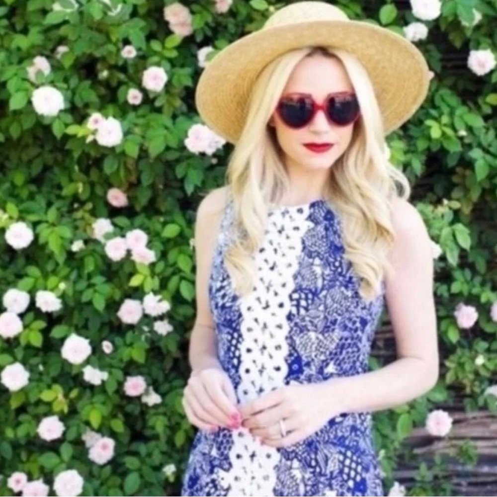 Lilly Pulitzer for Target Sleeveless Blue and White Dress Upstream Koi Pattern - Picture 4 of 14